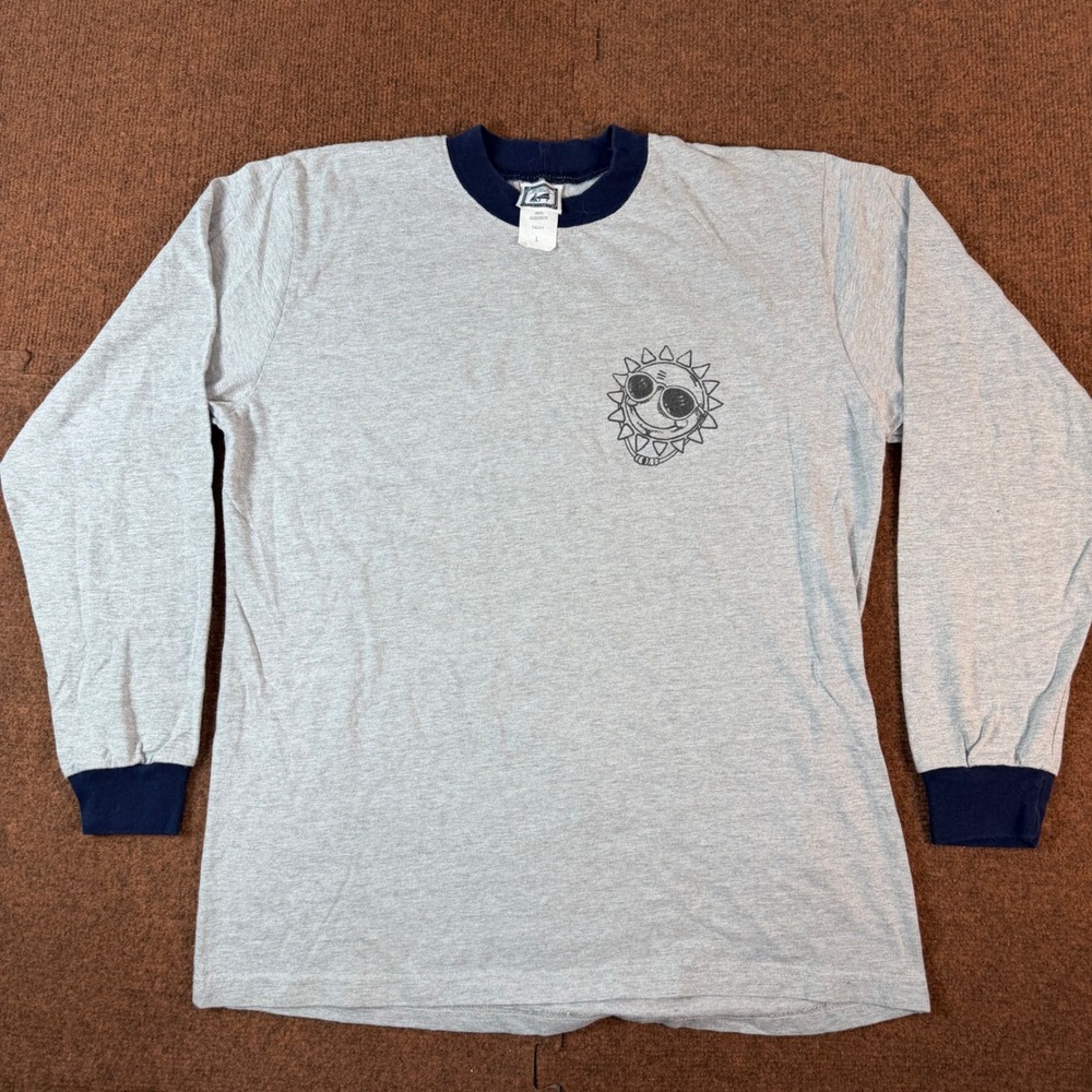 My Pieces Pto Penasco Mexico Map Graphic Long Sleeve Ringer T-Shirt Gray Large